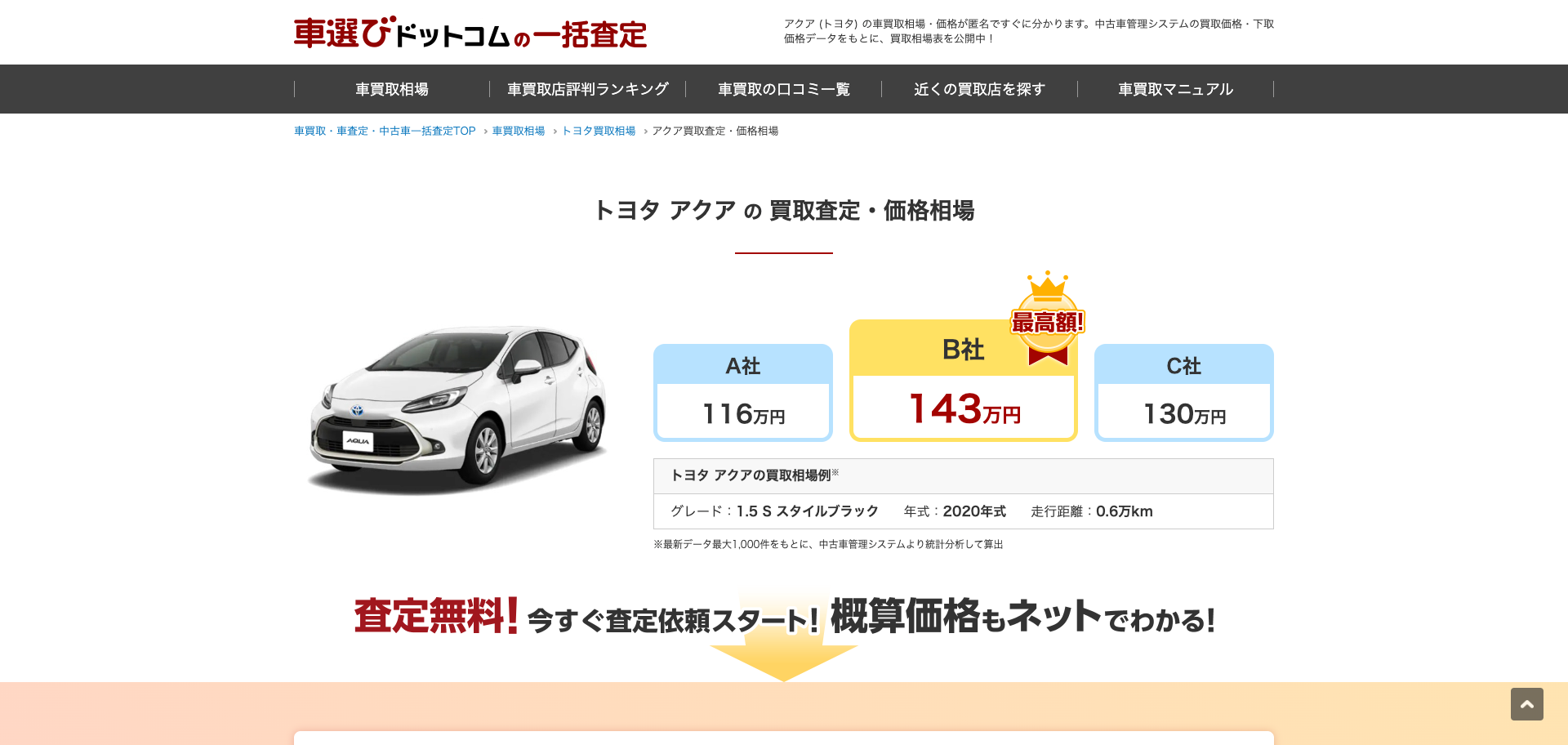 車のだいたいの買取相場がわかる 個人情報なしで車を査定する方法とは