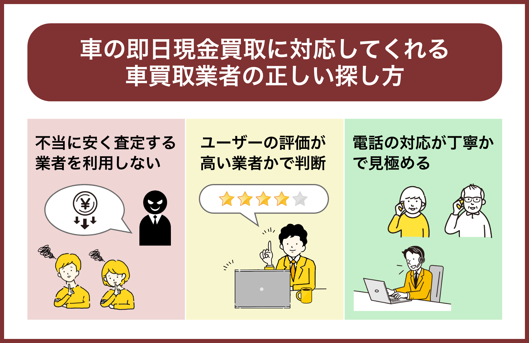 即日現金買取可能な車買取業者の正しい探し方